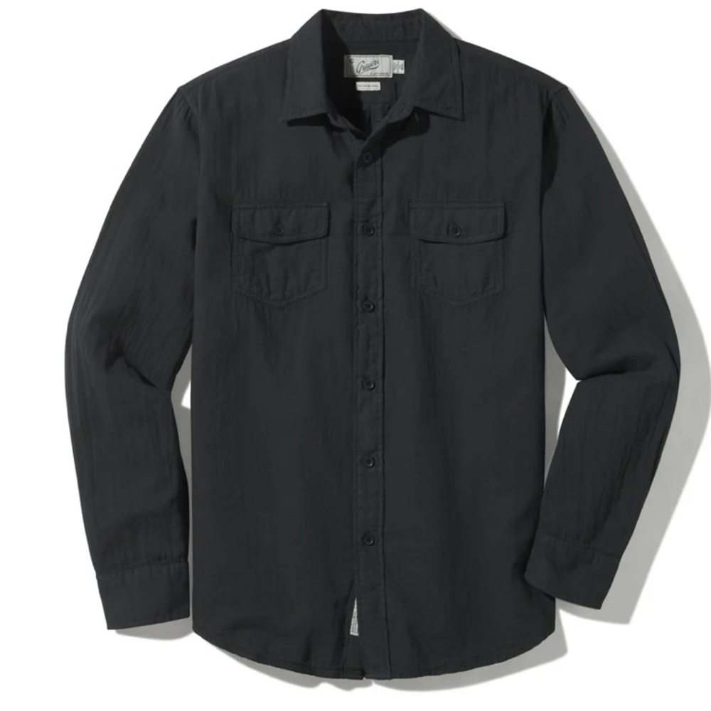Grayers BRANDO LIGHTWEIGHT DOUBLE CLOTH SHIRT - WASHED BLACK Sz Large
